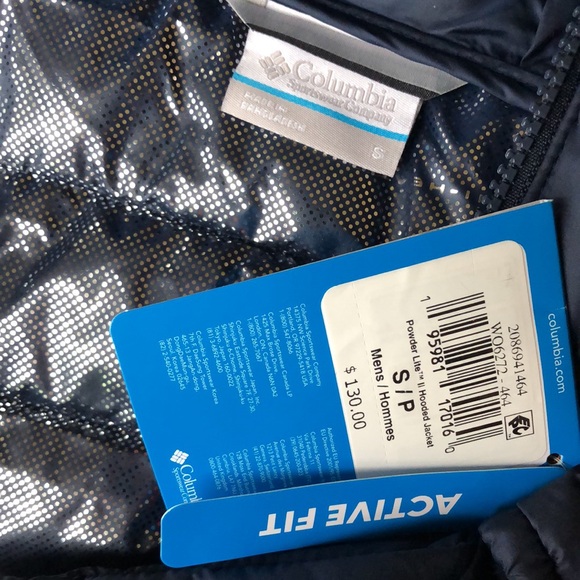 Columbia Men's Powder Lite II Hoodie Jacket Navy Blue Omni-Heat Size S - Picture 12 of 14